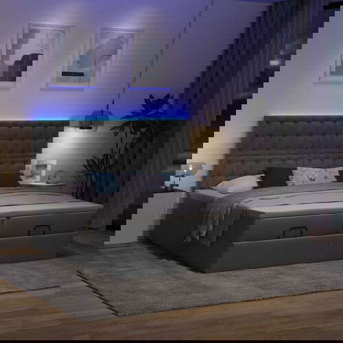 vidaXL Okvir kreveta s madracima tamnosivi 180x200cm tkanine Cijene