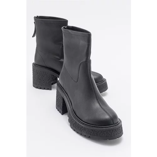 LuviShoes UTAH Black Skin Women's Heeled Boots