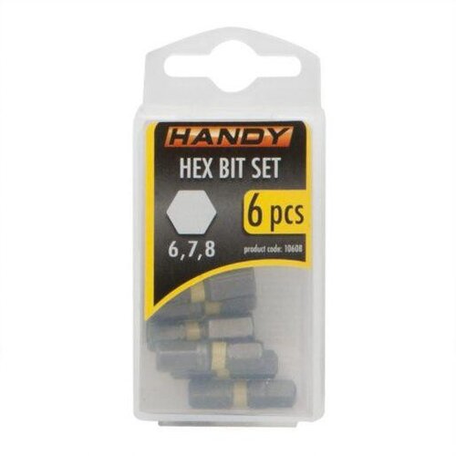 Handy 6 kosov hex bit-nastavkov 6,7,8 mm dolžine 25mm Slike