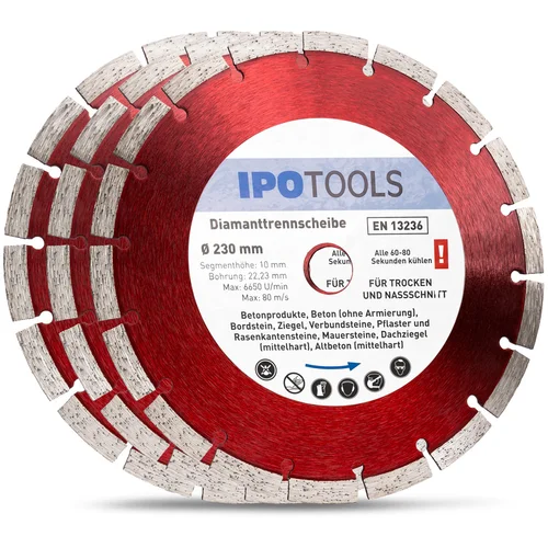 Ipotools diamantna rezalna plošča 230 mm (3 kom)