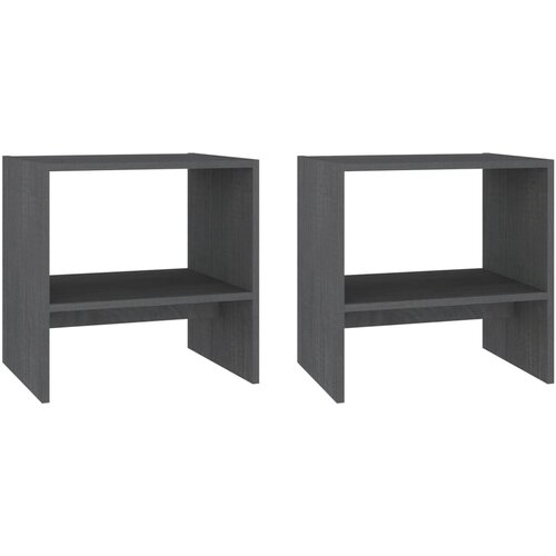 Maison Chic Dvo delni komplet Nočne omarice - Nočne mize sive 40x30,5x40 cm trdna borovina, (21687261) Cene