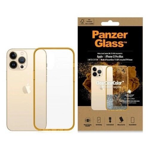 PanzerGlass ETUI CLEARCASE ANTYBAKTERYJNE Z CERTYFIKATEM MILITARY GRADE NA IPHONE 13 PRO MAX - PRZEZROCZYSTO-ŻÓŁTE, (20637057) Cene