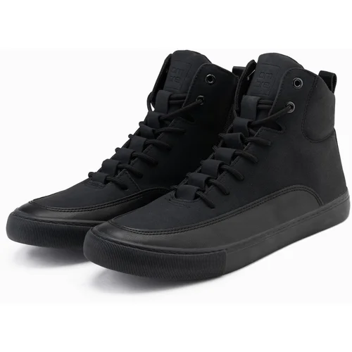 Ombre Men's high-top sneakers shoes with rubber toe - cream