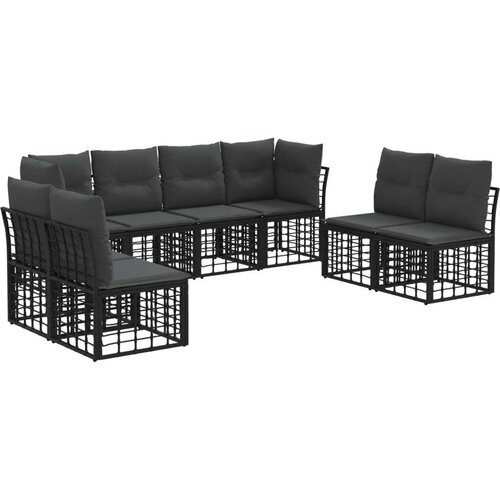  Set vanjskih sofa Crna Poliester - Crna bez stola Cijene