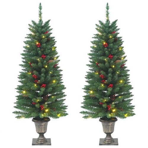 vidaXL Umjetna božićna drvca 2 kom 100 LED žarulja zeleno 120 cm Cijene