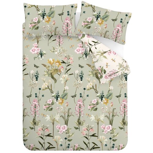 RHS Svijetlo zelena pamučna posteljina za krevet za jednu osobu 135x200 cm Exotic Floral &amp;ndash; Slike