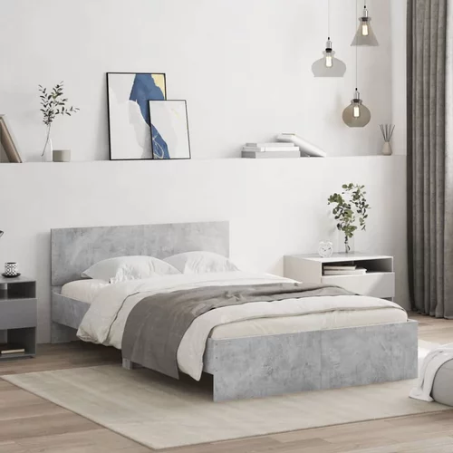  Okvir za krevet s uzglavljem siva boja betona 120x200 cm