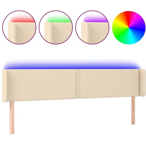  LED uzglavlje krem 183x16x78/88 cm od tkanine Slike