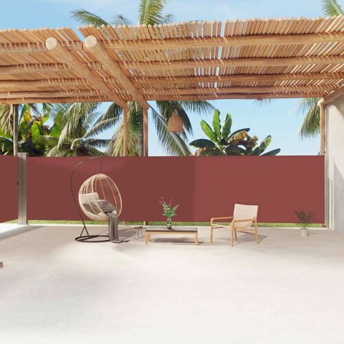 VidaXL Uvlačiva bočna tenda smeđa 180 x 1200 cm Slike