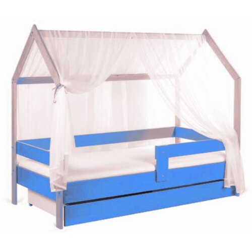 Made in Poland Krevet kućica sa fiokom i dušekom 160x80 Domek Svetlo Plavi-Bukva Cene