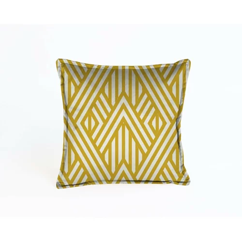 Velvet Atelier žuto-bijeli baršun jastuk linije, 45 x 45 cm
