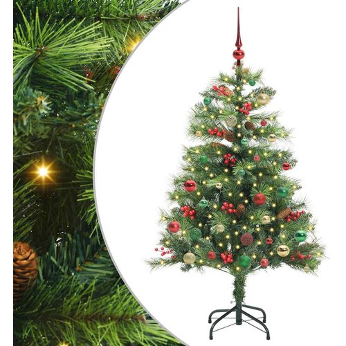 vidaXL Umestno božično drevo z LED lučmi Zelena 150 cm PVC in kovina, (5000067272) Cene