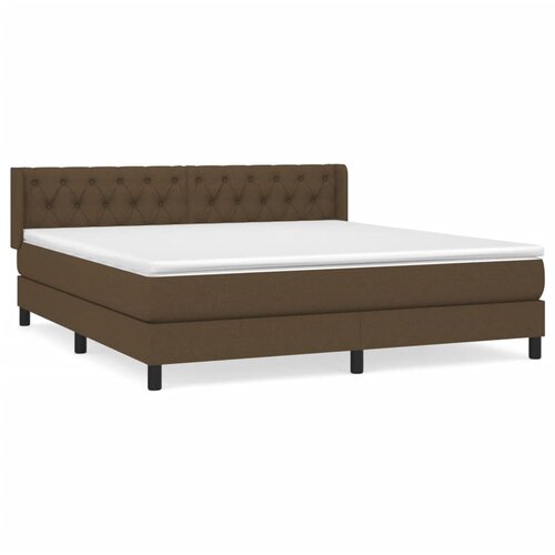 Maison Chic Box spring postelja - Vzmetna postelja z vzmetnico temno rjava 160x200 cm blago SL2057, (21909536) Cene