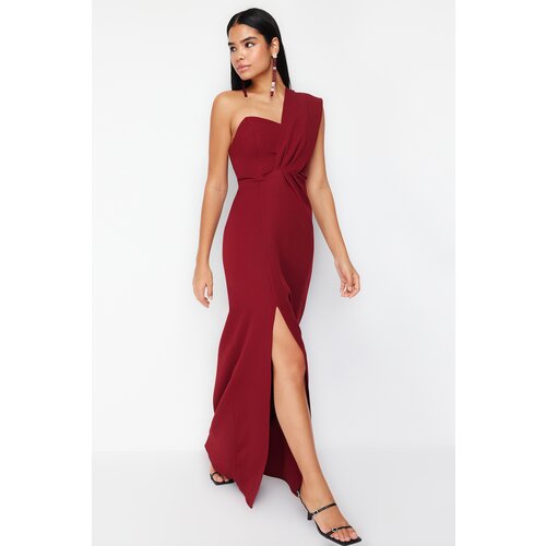 Trendyol Burgundy Straight Regular Woven Evening Dress &amp;amp; Graduation Dress Slike