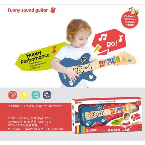  Gitara za najmlađe sa svjetlosnom funkcijom - plava Cijene