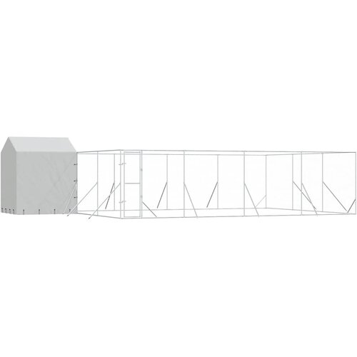  kavez za pse s krovom srebrni 10x6x2,5m pocinčani čelik Slike