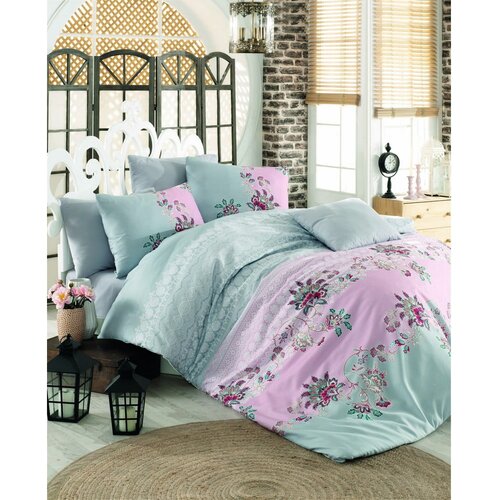 Mijolnir Azra - Grey GreyPinkBlue Ranforce Double Quilt Cover Set (EU) (IT) Cene