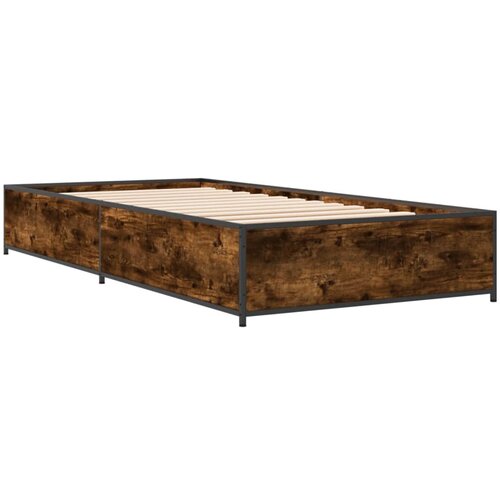 vidaXL Okvir kreveta boja hrasta 75 x 190 cm konstruirano drvo i metal Cijene