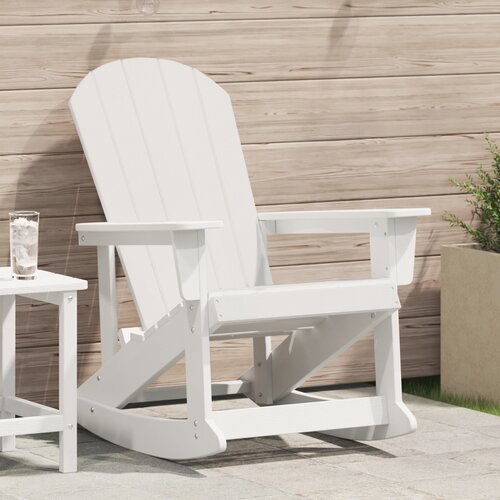 VidaXL Adirondack gugalni stol Bela 73.5x92x90 cm HDPE Slike