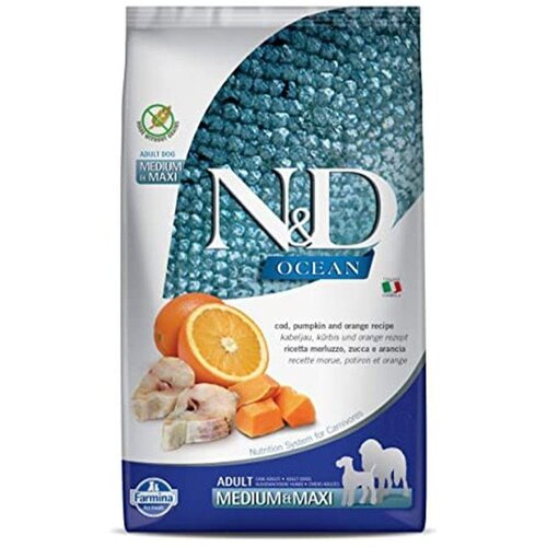 N&amp;amp;d Ocean Suva hrana za odrasle pse, Bakalar, bundeva i pomorandža, Mini breed, 2.5kg Slike