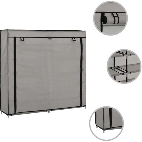 VidaXL 282434 shoe cabinet with cover grey 115x28x110 cm fabric Slike