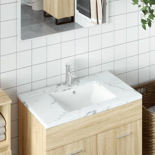 vidaXL Kupaonski umivaonik bijeli 47 5x35x19 5 cm pravokutni keramički