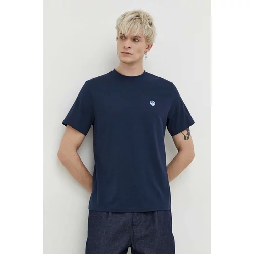 North Sails Pamučna majica za muškarce, boja: tamno plava, bez uzorka