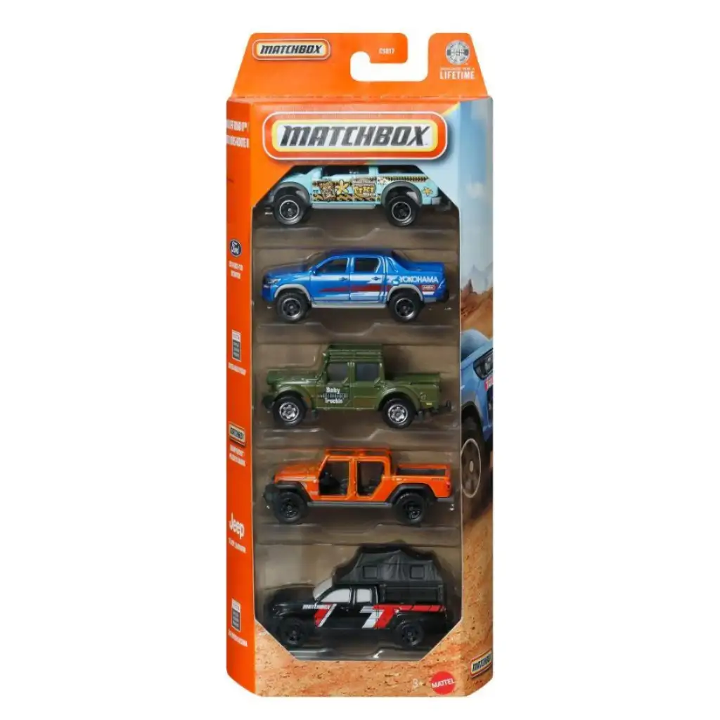 Mattel Matchbox: Off-Road kampiranje, 5-delni komplet avtomobilčkov 1:64 - Cene