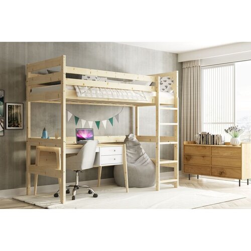 Molarem Home Drveni dječji povišeni krevet Antresola - 200x90 cm - svijetlo drvo Cene
