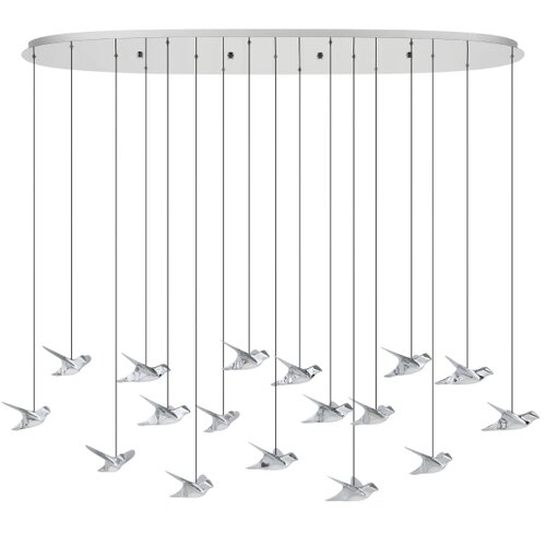 Eglo 390403 - led prigu&amp;scaron;iva luster na kablu paratebueno 17xLED/3W/230V hrom Slike