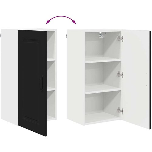 VidaXL zidni kuhinjski ormarić crna 40 x 31 x 80 cm konstruirano drvo Slike