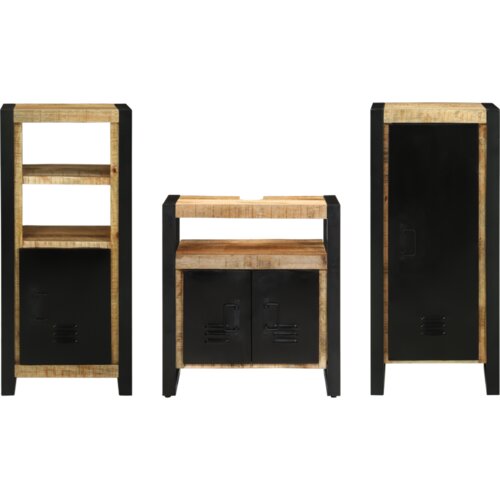 vidaXL Set namještaja za kupaonicu 3 pcs Smeđa Čvrsto drvo manga Cijene