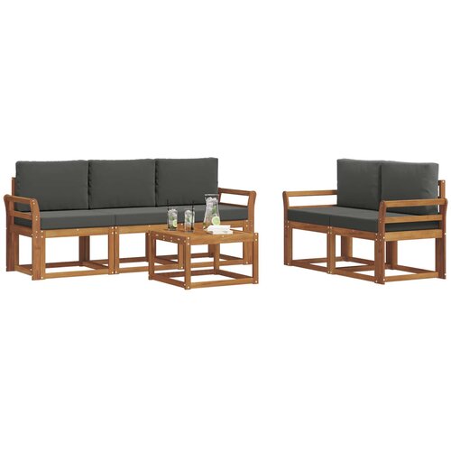  Set vanjskih sofa 6 kom. Prirodna i antracit Slike