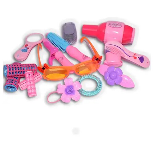 Magic Toys Vouge Girl - Roza lepotilni komplet s kodralniki, sončnimi očali in dodatki Cene