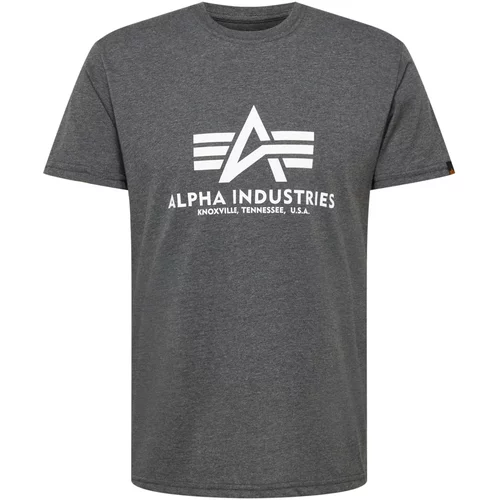 Alpha Industries Majica tamo siva / bijela