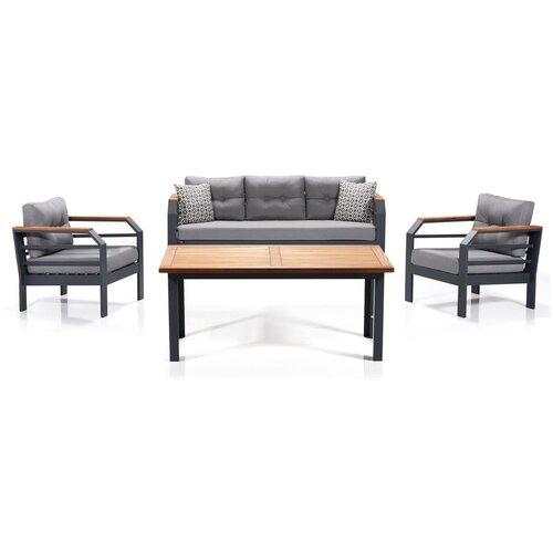  Assento 3+1+1+M - Grey, Black vrtna sedežna garnitura, (20976185) Slike