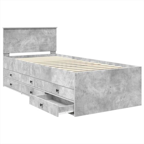  Krevet na dan Beton siva i crna 100 x 200 cm Konstruirano drvo Slike