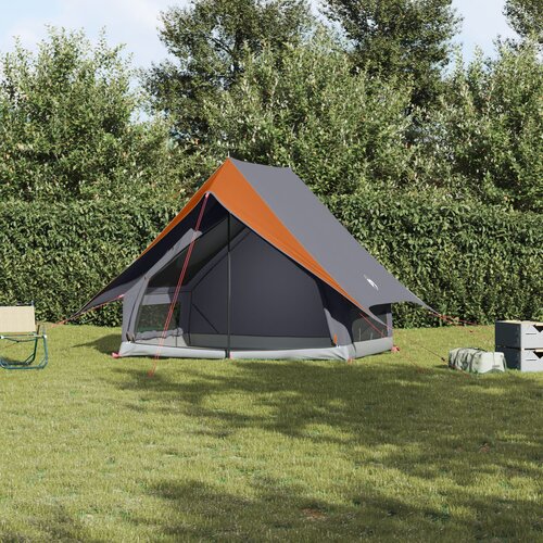 VidaXL Kamperski &amp;scaron;otor A-Frame za 3 osebe Vodoodporen Siva in oranžna Slike