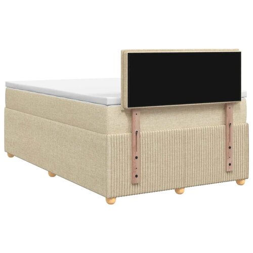  Boxspring krevet s madracem Krem 120 x 200 cm Tkanina - Krem 120 x 200 cm Dizajn linija Slike