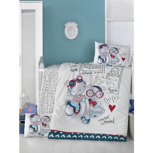 Lessentiel Maison posteljina za bebe Travel Bears , 100x150cm, Bela Cene
