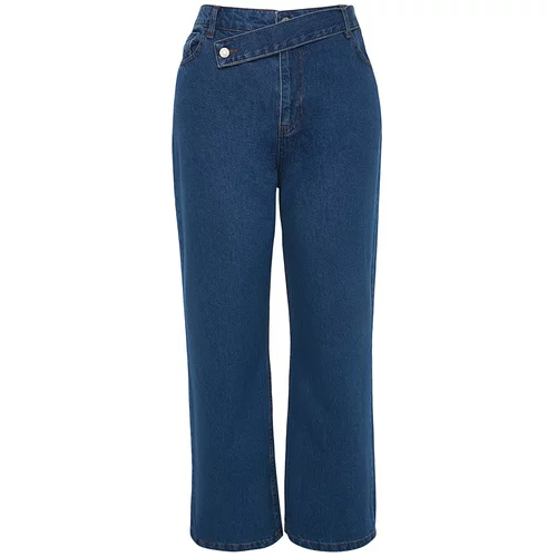 Trendyol Curve Blue Normal Waist Additional Features None Available Straight Plus Size Jeans