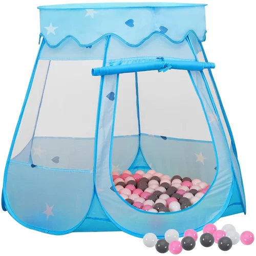 vidaXL Dječji šator za igru s 250 loptica plavi 102 x 102 x 82 cm