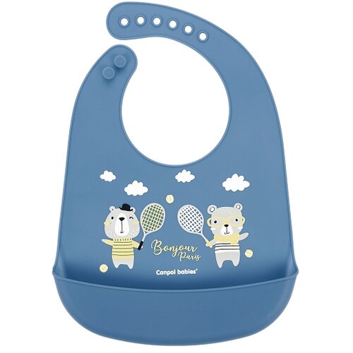 Canpol BABIES SILIKONSKA PORTIKLA SA DZEPOM BONJOUR PARIS navy blue 74/027 Cene