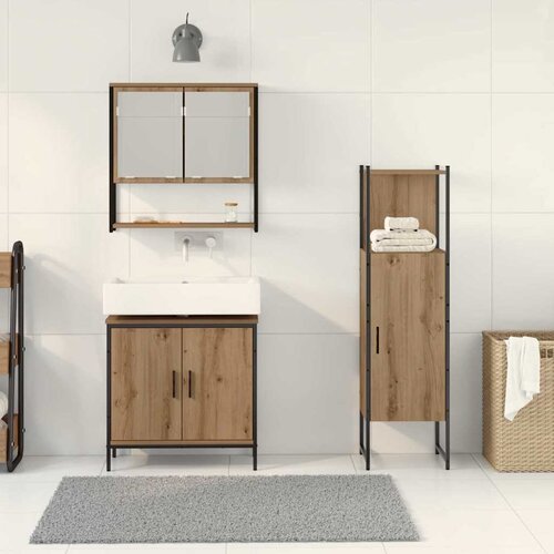  Set namje&amp;scaron;taja za kupaonicu 3 kom. Smeđa 33 x 33 x 113,5 cm Slike