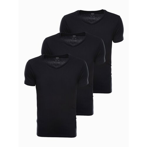 Ombre Clothing Men's plain t-shirt - black 3 Slike