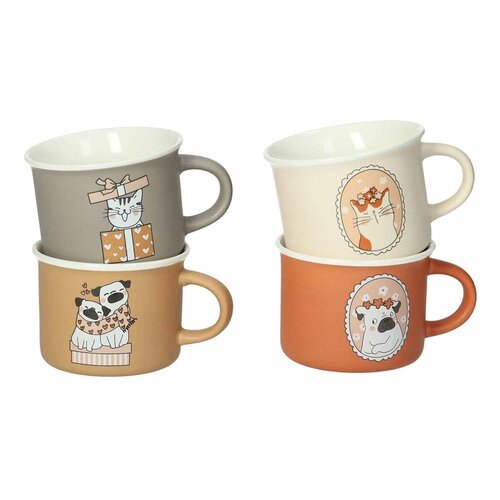 Brandani Porculanske &amp;scaron;alice u setu 4 kom 150 ml Cani e Gatti &amp;ndash; Slike
