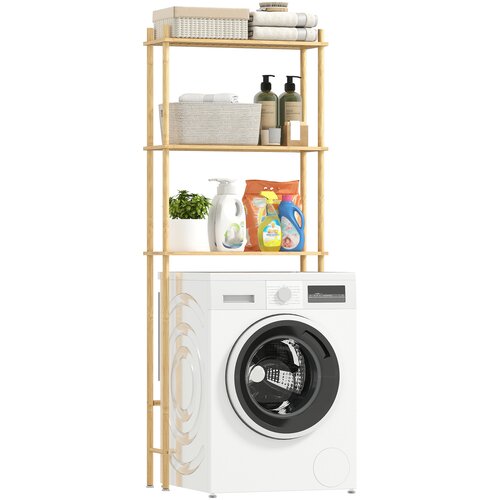 HOMCOM WC regal bambus 69D x 25,5&Scaron; x 181V cm naravni les, (5000242316) Cene