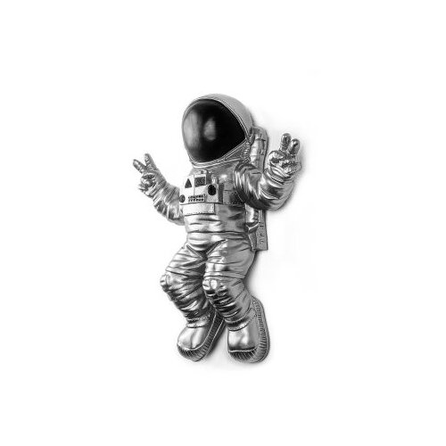 Wallxpert Zidna dekoracija Cosmonaut 7, 35x47x10 cm, srebrna boja Slike