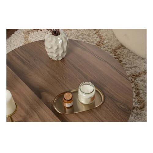 Hanah home stočić za dnevnu sobu orion - walnut, white walnutwhite coffee table Slike