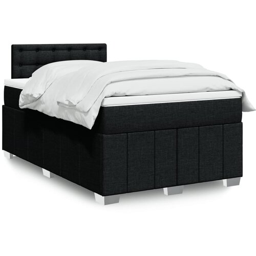 vidaXL Box spring postelja z vzmetnico črn 120x200 cm blago Cene